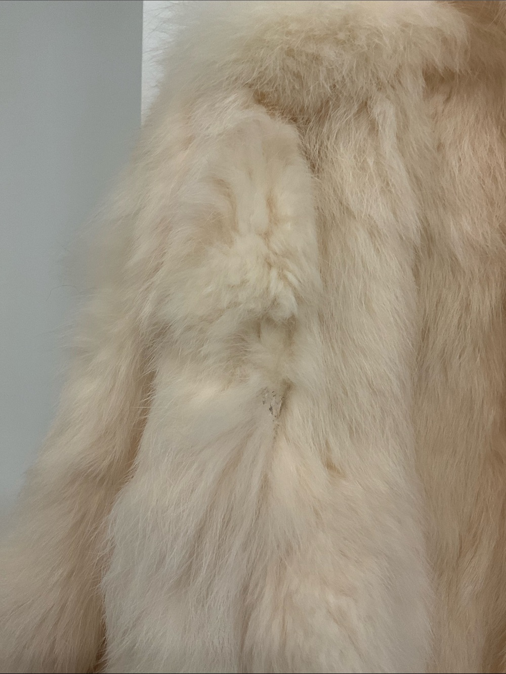 NWT Luxury Real Rabbit Fur Cream Vintage Coat - Stylish Warm Jacket - Picture 9 of 16